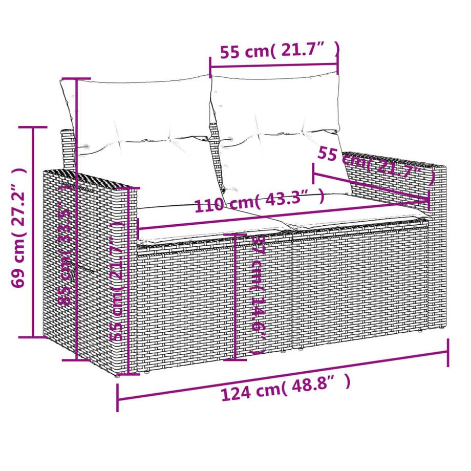 VidaXL Gartensofa poly-rattan  