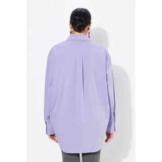 Ulla Popken  Camicia dal taglio oversize con bottoni di madreperla, collo da camicia e maniche lunghe 