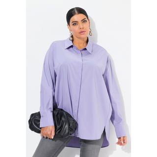 Ulla Popken  Camicia dal taglio oversize con bottoni di madreperla, collo da camicia e maniche lunghe 