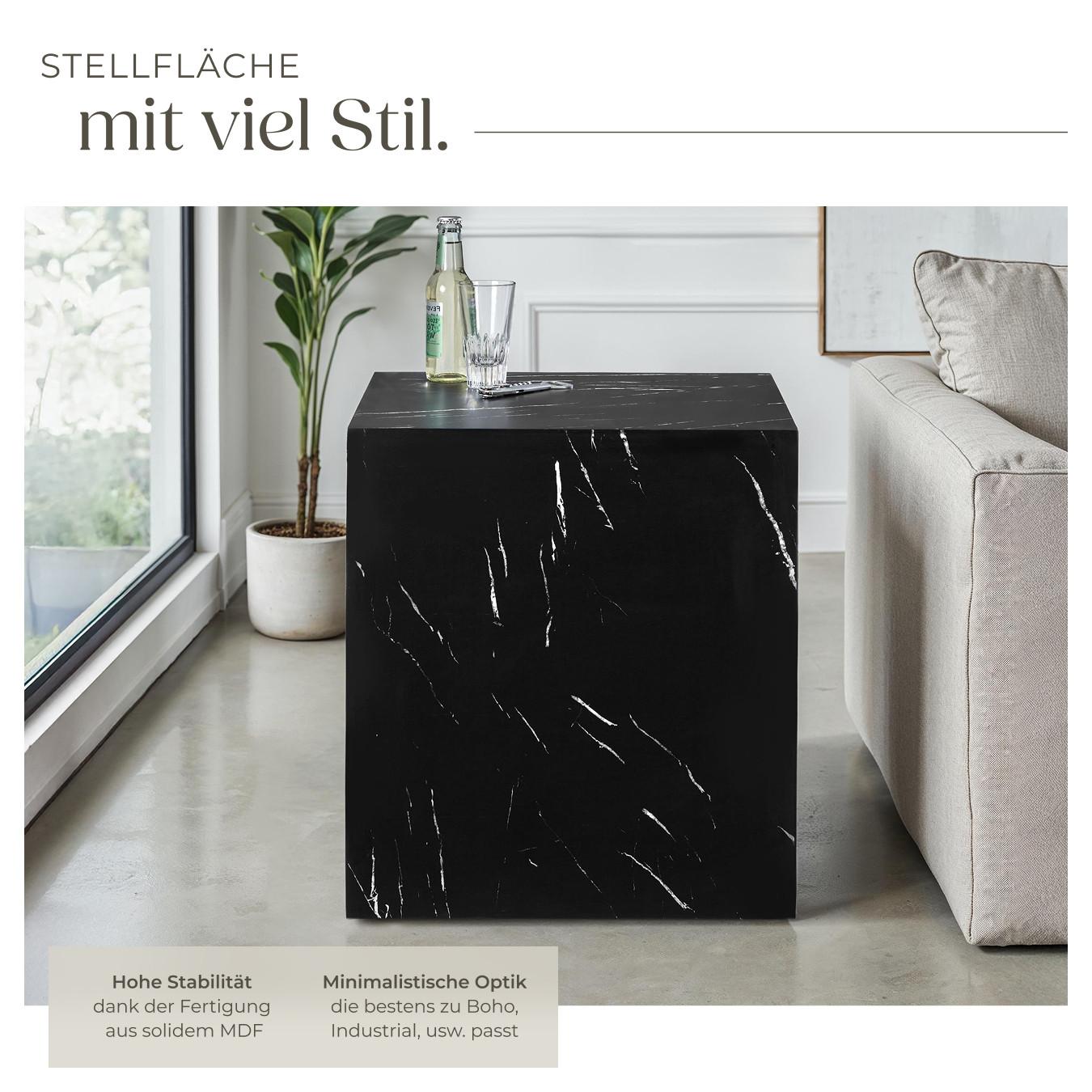 Tectake Couchtisch Lasley minimalistisches Design robustes MDF in Marmoroptik  