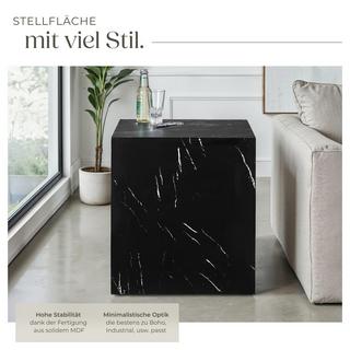 Tectake Couchtisch Lasley minimalistisches Design robustes MDF in Marmoroptik  