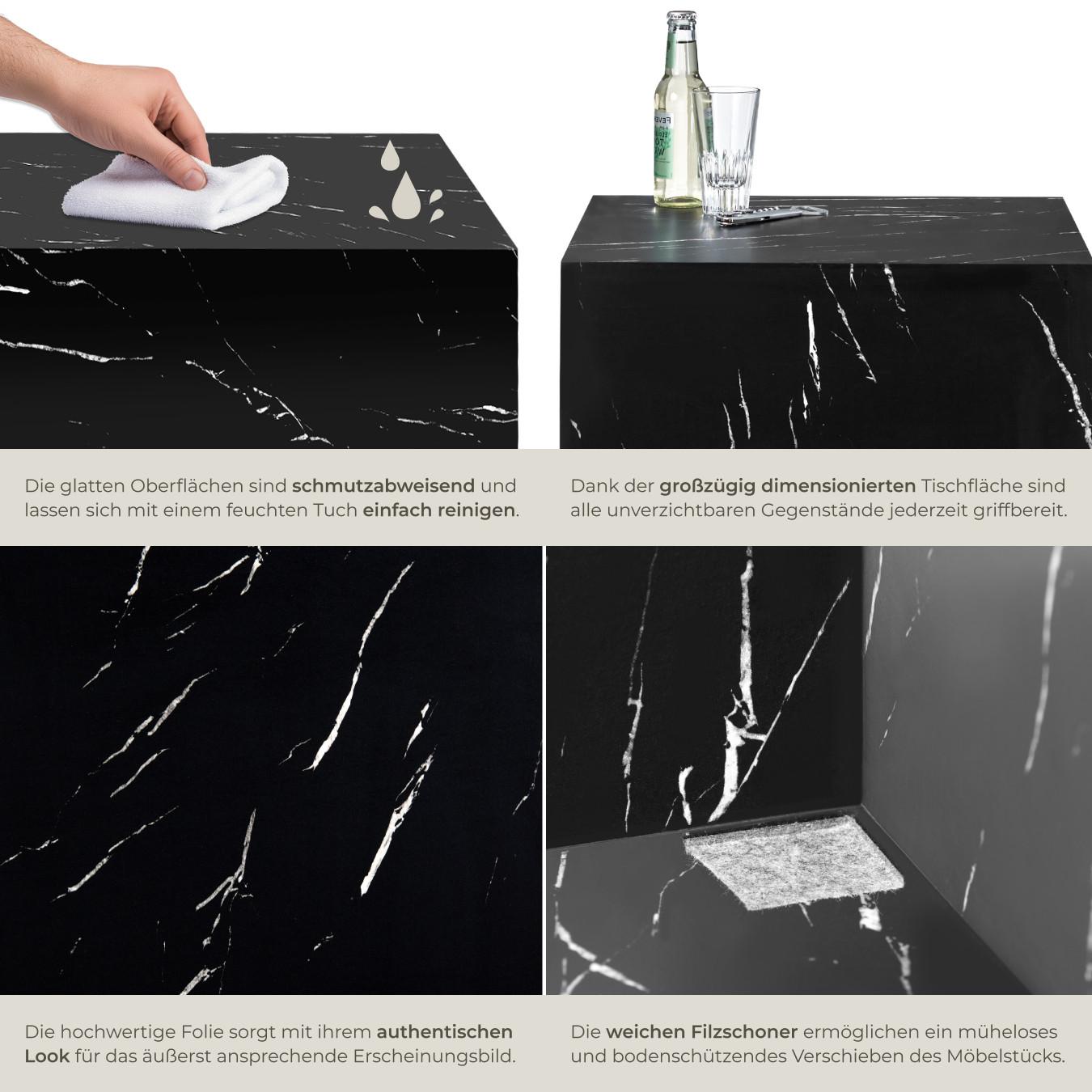 Tectake Couchtisch Lasley minimalistisches Design robustes MDF in Marmoroptik  