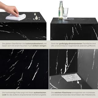 Tectake Couchtisch Lasley minimalistisches Design robustes MDF in Marmoroptik  