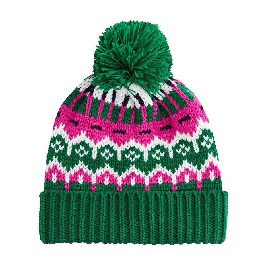 Beechfield Fair Isle Strickmütze mit Pompon fürs Skifahren  
