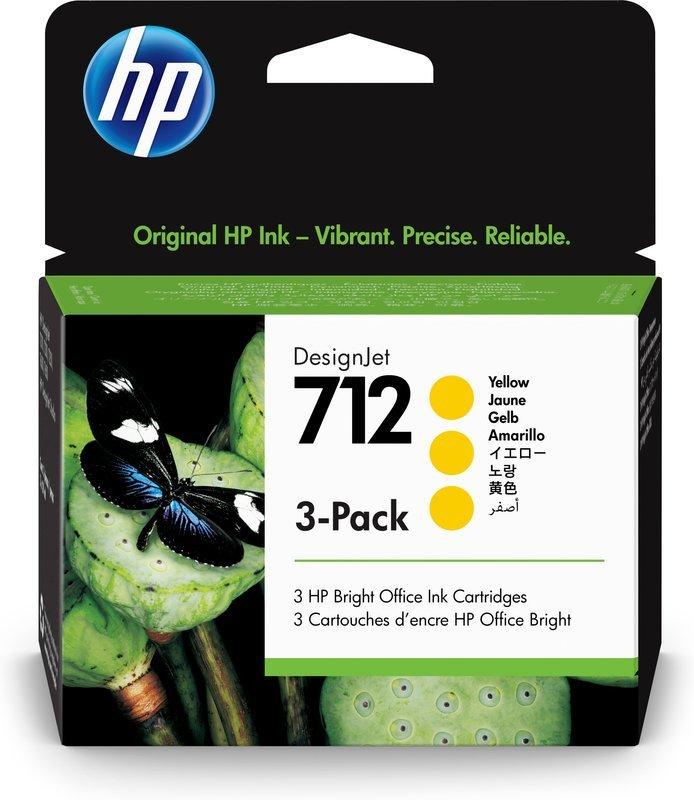 Hewlett-Packard  HP Tintenpatrone 712 yellow 3ED79A DesignJet T230/250/630 3 Stück 