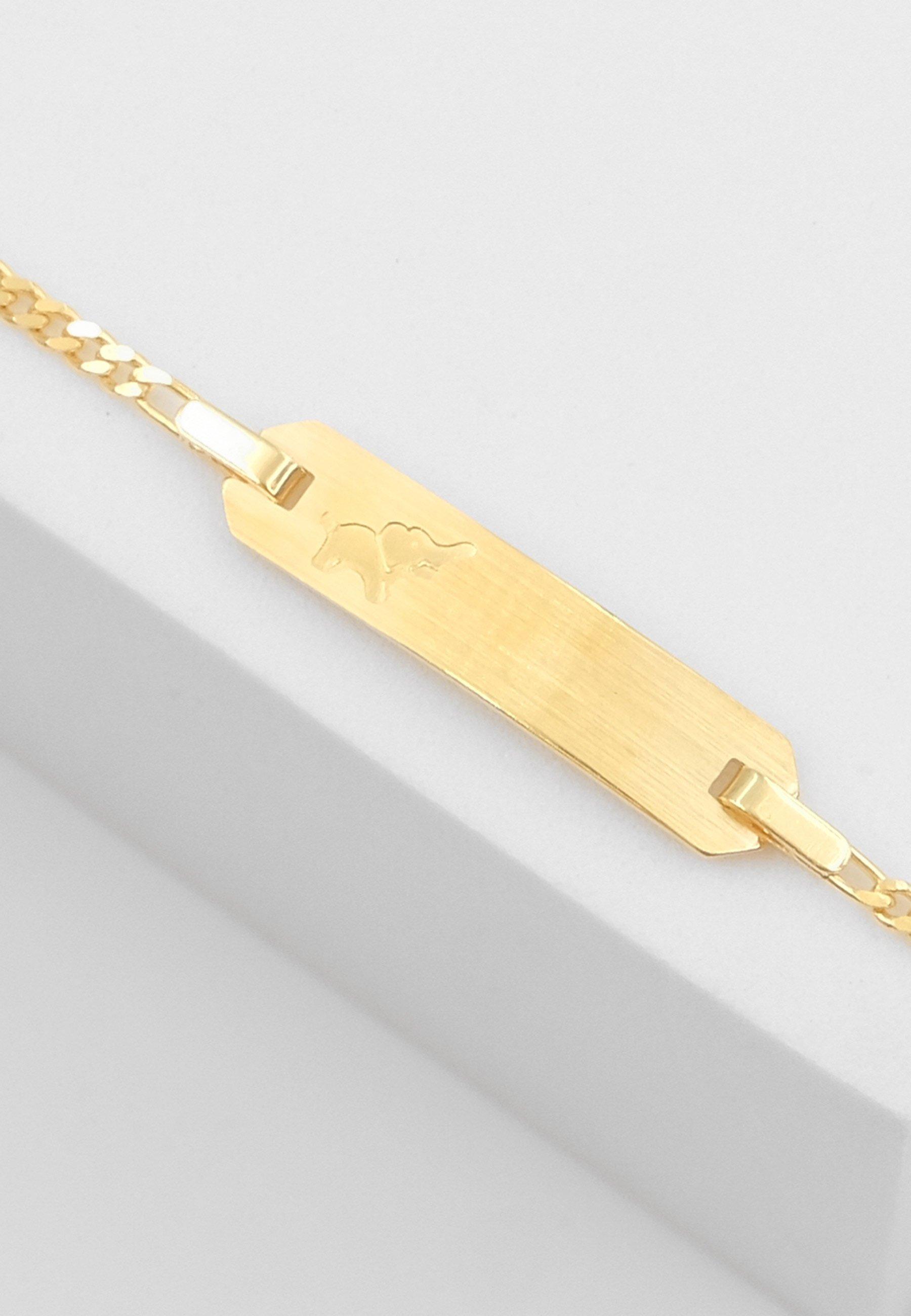 MUAU Schmuck  ID-Bracelet Figaro Gelbgold 750, 1.8mm, 14cm 