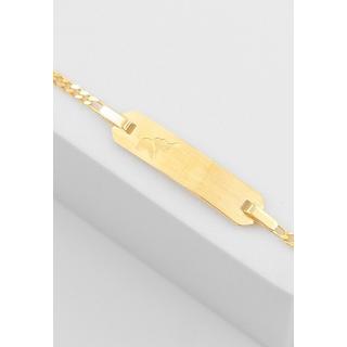 MUAU Schmuck  ID-Bracelet Figaro Gelbgold 750, 1.8mm, 14cm 