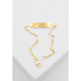 MUAU Schmuck  ID-Bracelet Figaro Gelbgold 750, 1.8mm, 14cm 