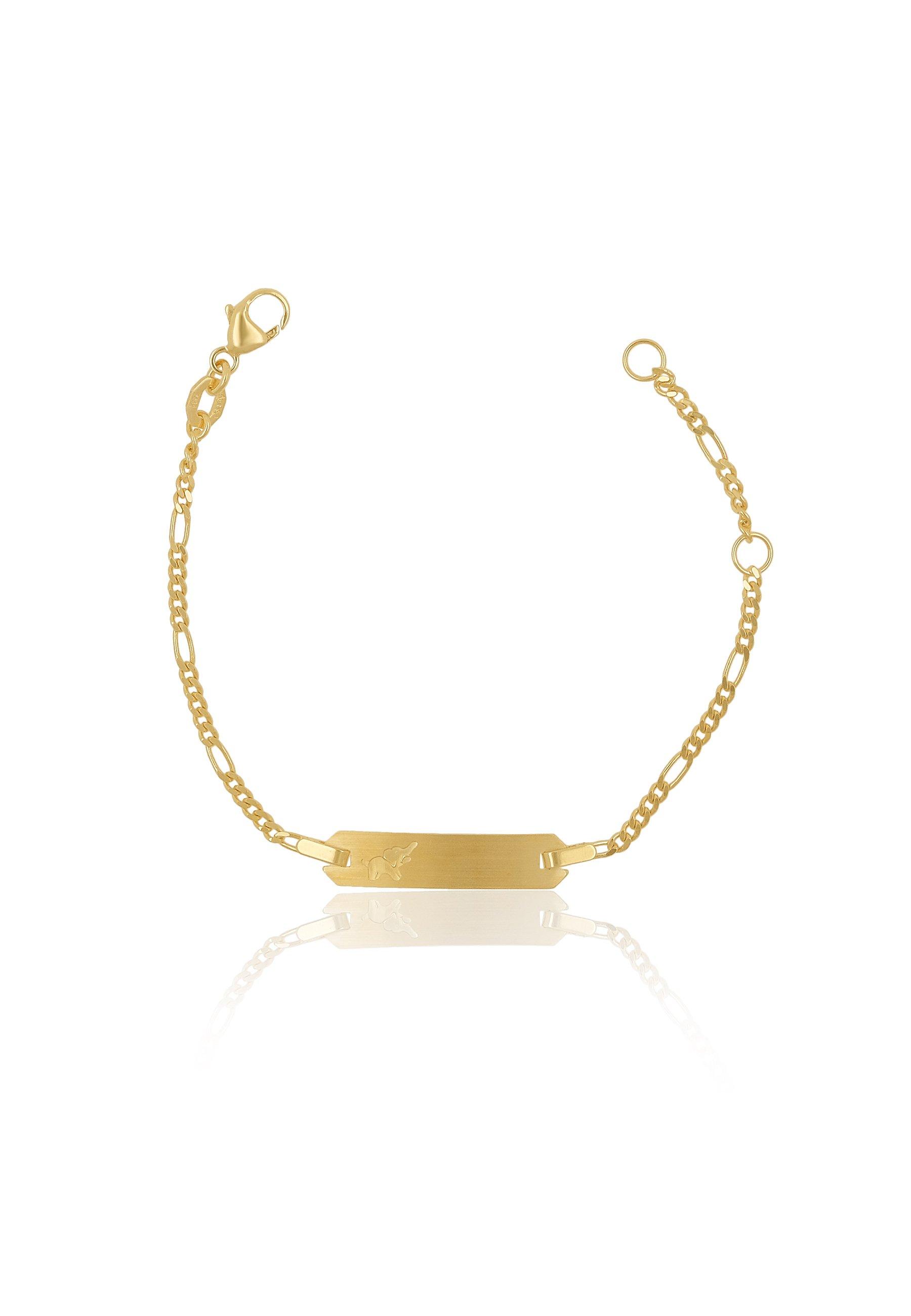 MUAU Schmuck  ID-Bracelet Figaro Gelbgold 750, 1.8mm, 14cm 