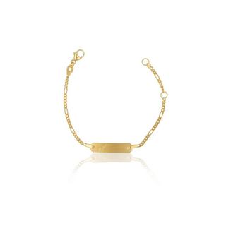 MUAU Schmuck  ID-Bracelet Figaro Gelbgold 750, 1.8mm, 14cm 