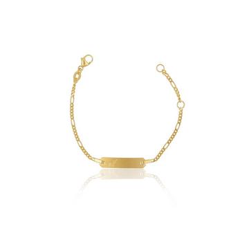 ID-Bracelet figaro or jaune 750, 1,8mm, 14cm