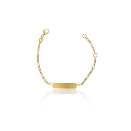 MUAU Schmuck  ID-Bracelet Figaro Gelbgold 750, 1.8mm, 14cm 