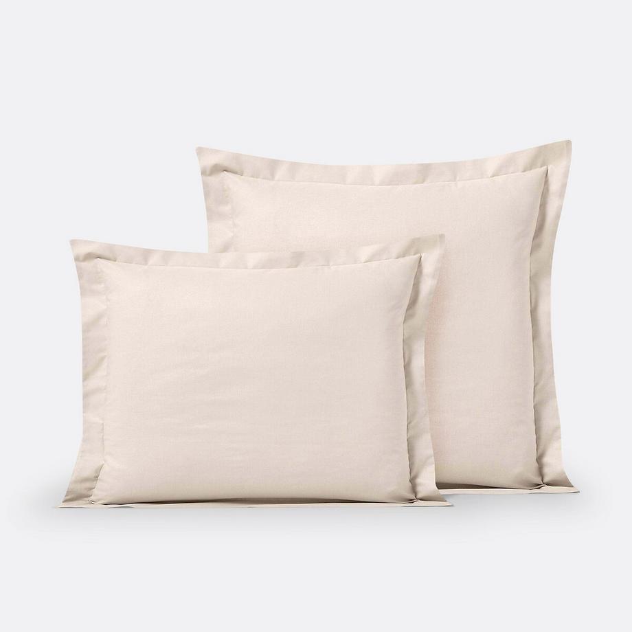 Taie d'oreiller en coton à volant plat