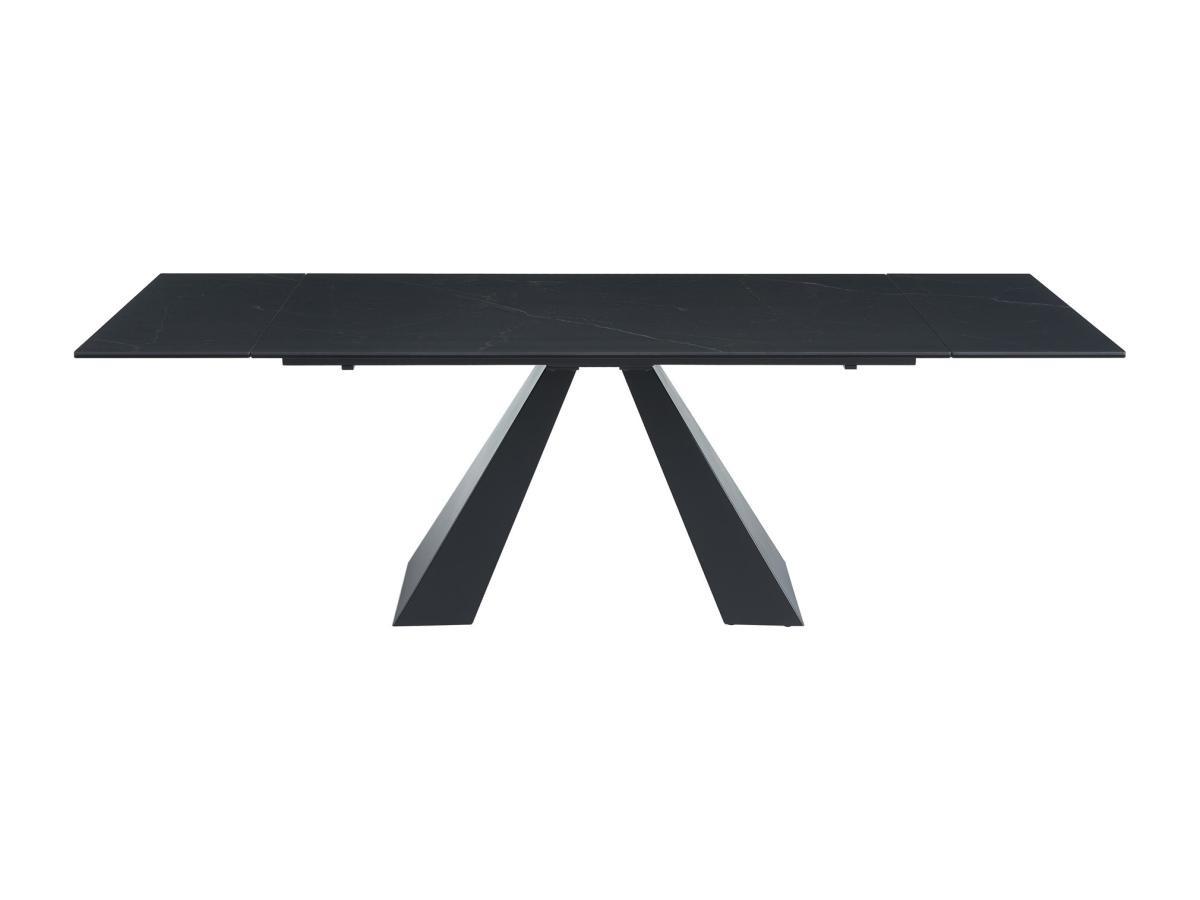 Maison Céphy Table à manger extensible 6 à 10 personnes en verre trempé, céramique et métal - Effet marbre noir - LOZIPA de Maison Céphy  