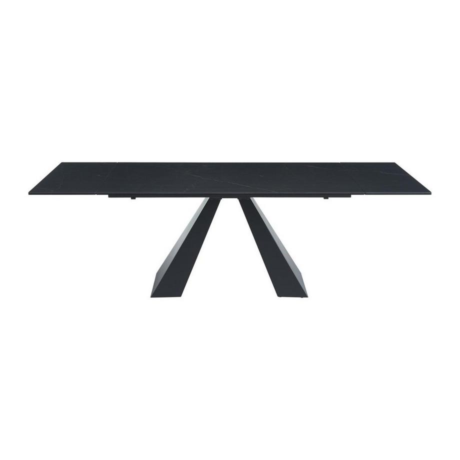 Maison Céphy Esstisch ausziehbar - 6 bis 10 Personen - Sicherheitsglas, Keramik & Metall - Marmor-Optik Schwarz - LOZIPA von Pascal MORABITO  