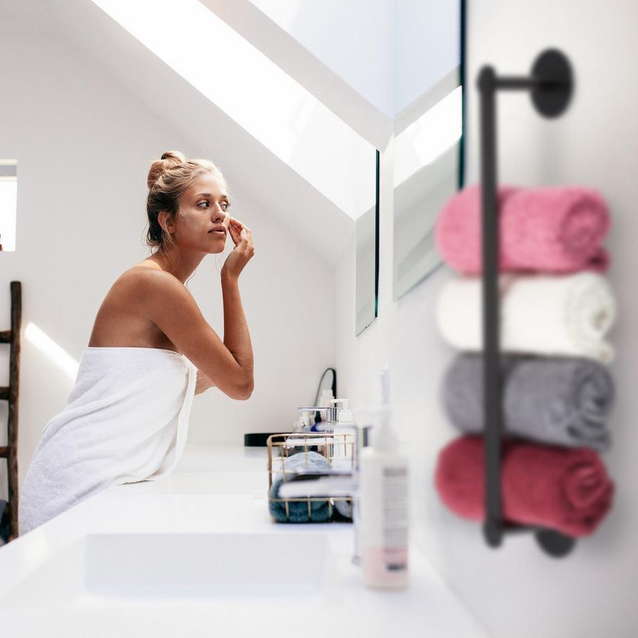 B2X Porta asciugamani nero  