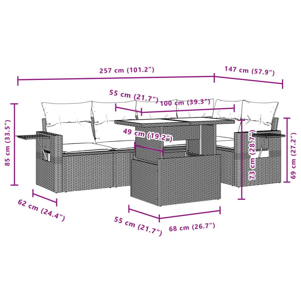 VidaXL Ensemble de canapés de jardin rotin synthétique  