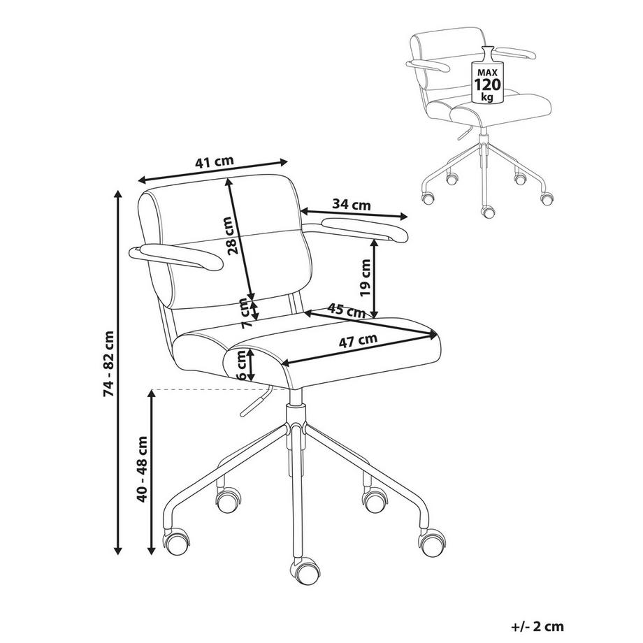 Beliani Chaise de bureau en Cuir PU  CANDOR  