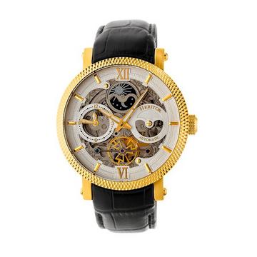 Heritor Montre automatique Aries Skeleton avec bracelet en cuir