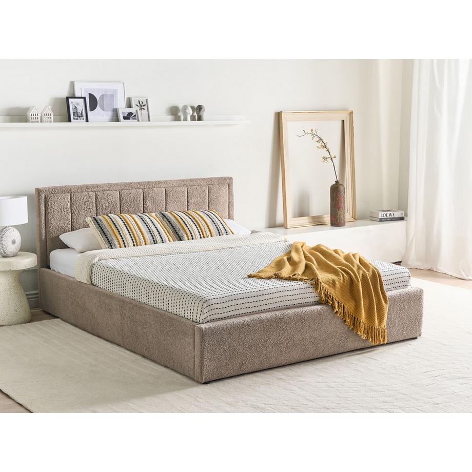 Beliani Letto contenitore en Bouclé  MONTLAUR  