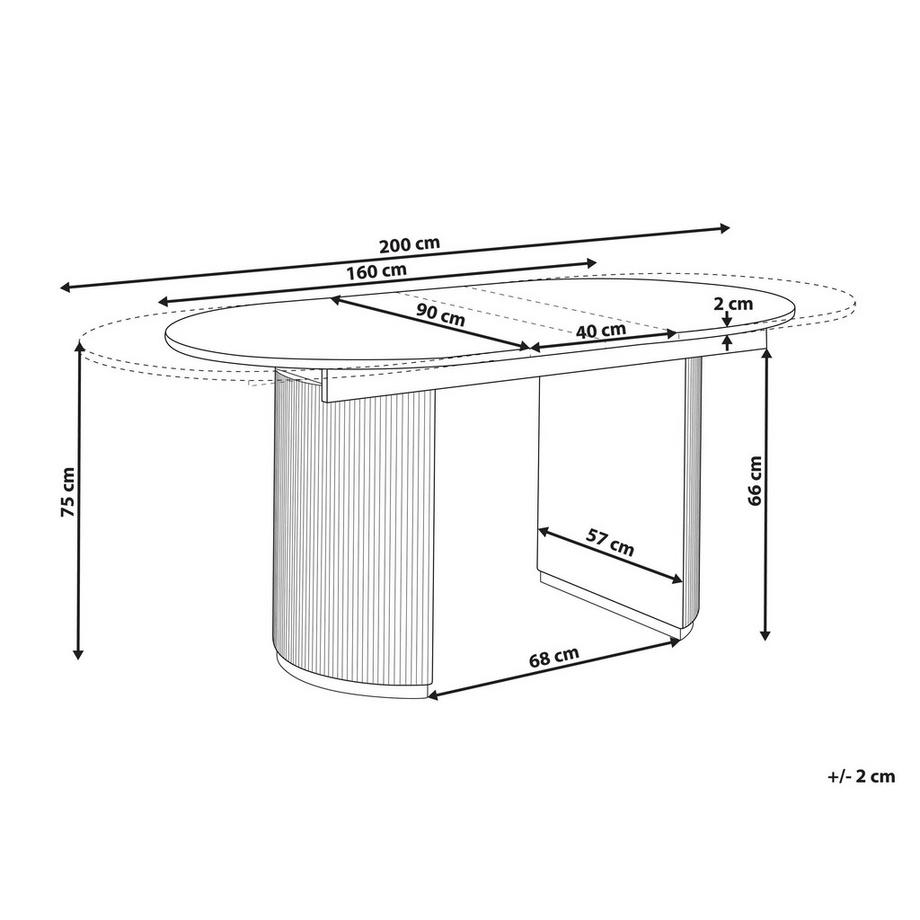 Beliani Table de salle à manger extensible en MDF  DULVERTON  