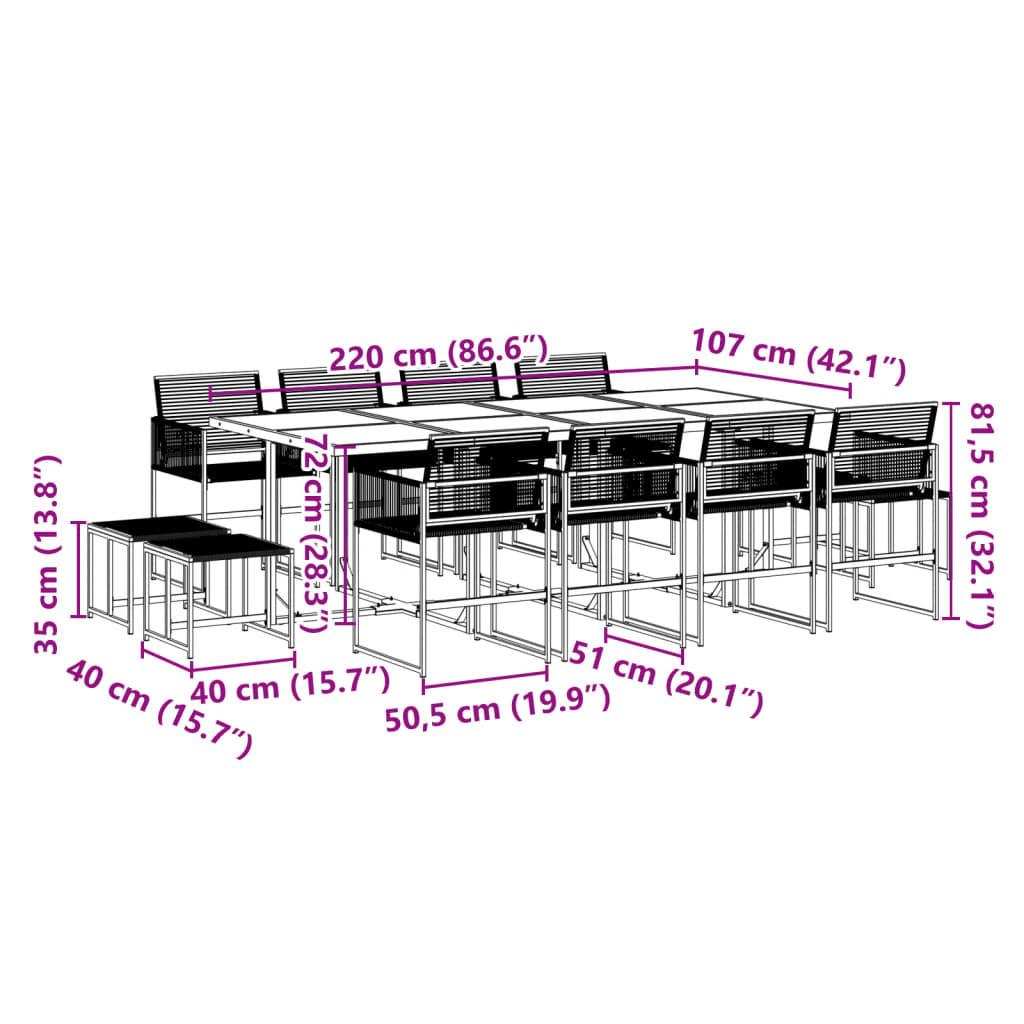 VidaXL Ensemble à manger de jardin rotin synthétique  