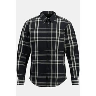 JP1880  Camicia a quadri dalla vestibilità moderna con maniche lunghe e colletto button-down, fino alla tg. 8XL 