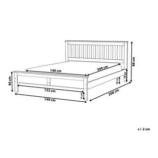 Beliani Letto con rete a doghe en Legno di pino Classico MAYENNE  