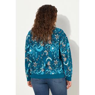 Ulla Popken Oversized Pailletten Allover-Print Sweatshirt  