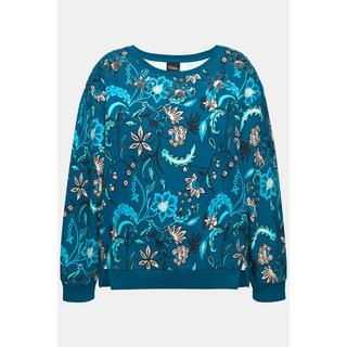 Ulla Popken Oversized Pailletten Allover-Print Sweatshirt  