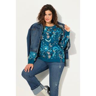 Ulla Popken Oversized Pailletten Allover-Print Sweatshirt  