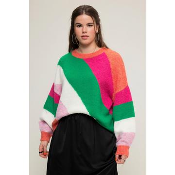 Maglione dal taglio oversize con righe, scollo a girocollo e maniche lunghe