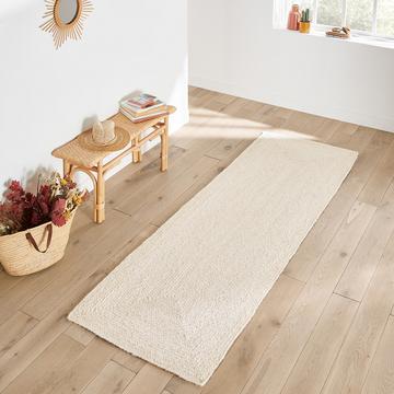 Tapis de couloir jute blanchi