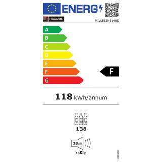 Climadiff Climadiff MILLESIME140D cantina vino Cantinetta vino con compressore Libera installazione Nero 138 bottiglia/bottiglie  