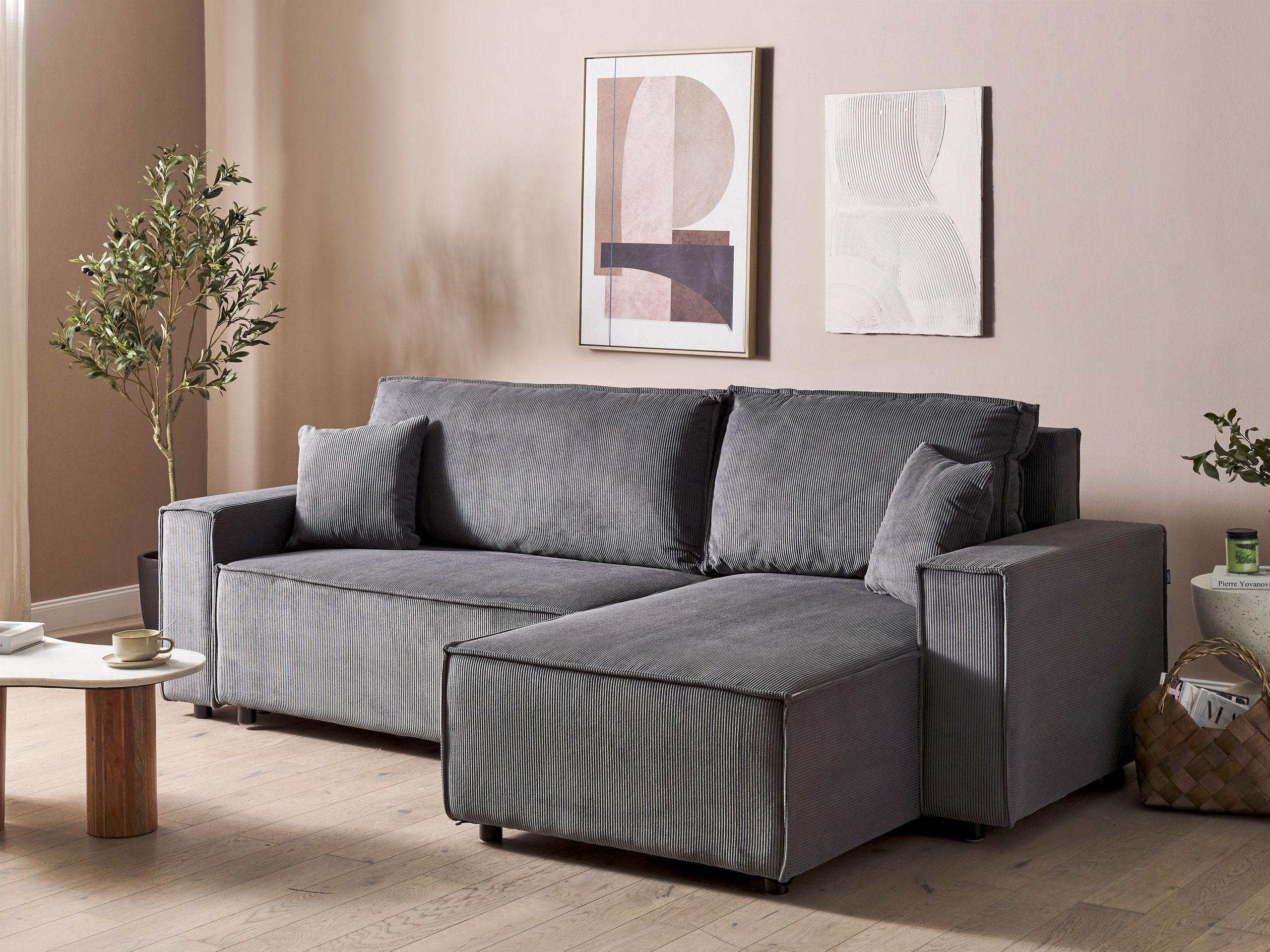 Beliani Schlafsofa aus Cord Modern ABACKA  