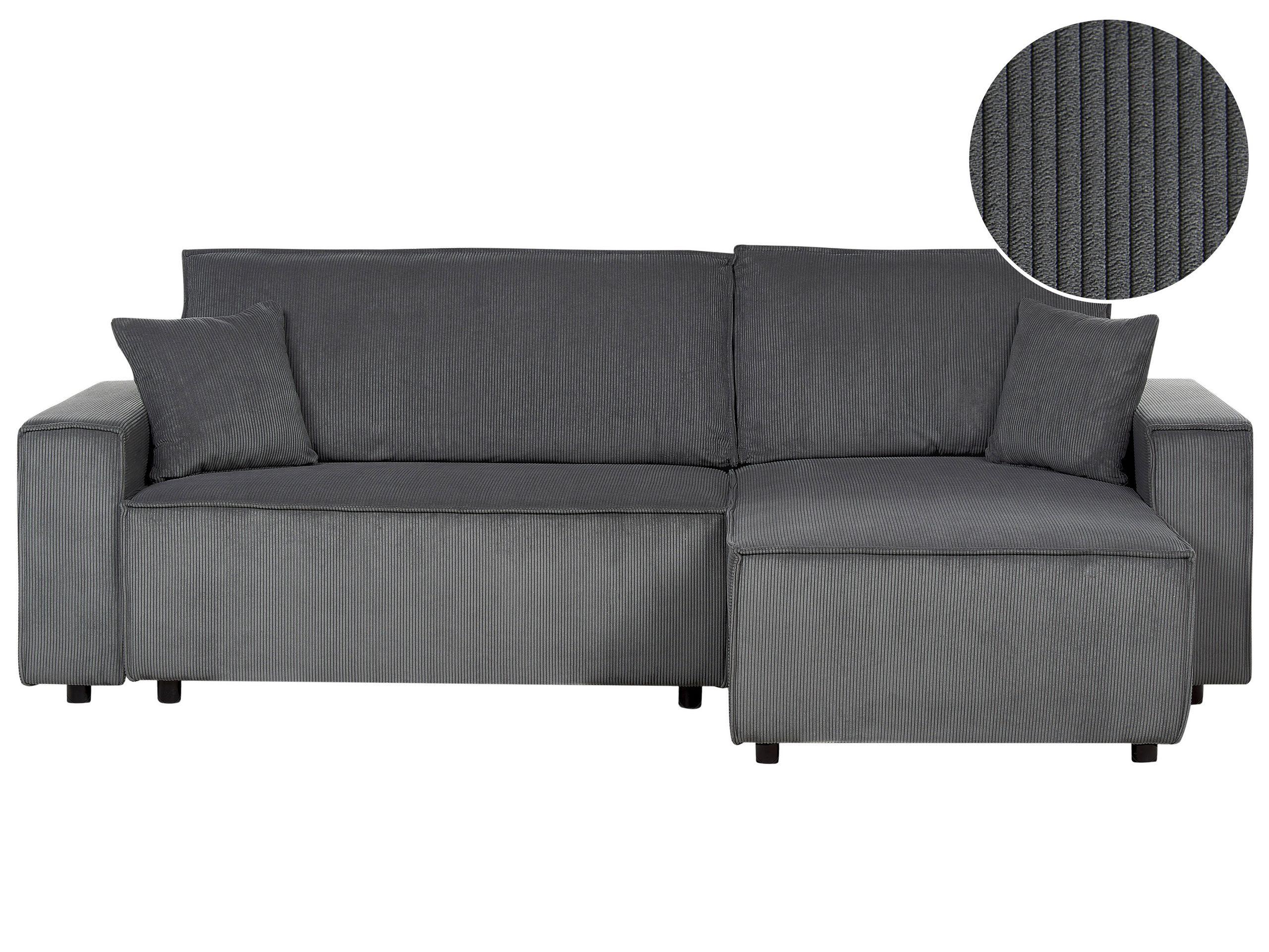 Beliani Schlafsofa aus Cord Modern ABACKA  