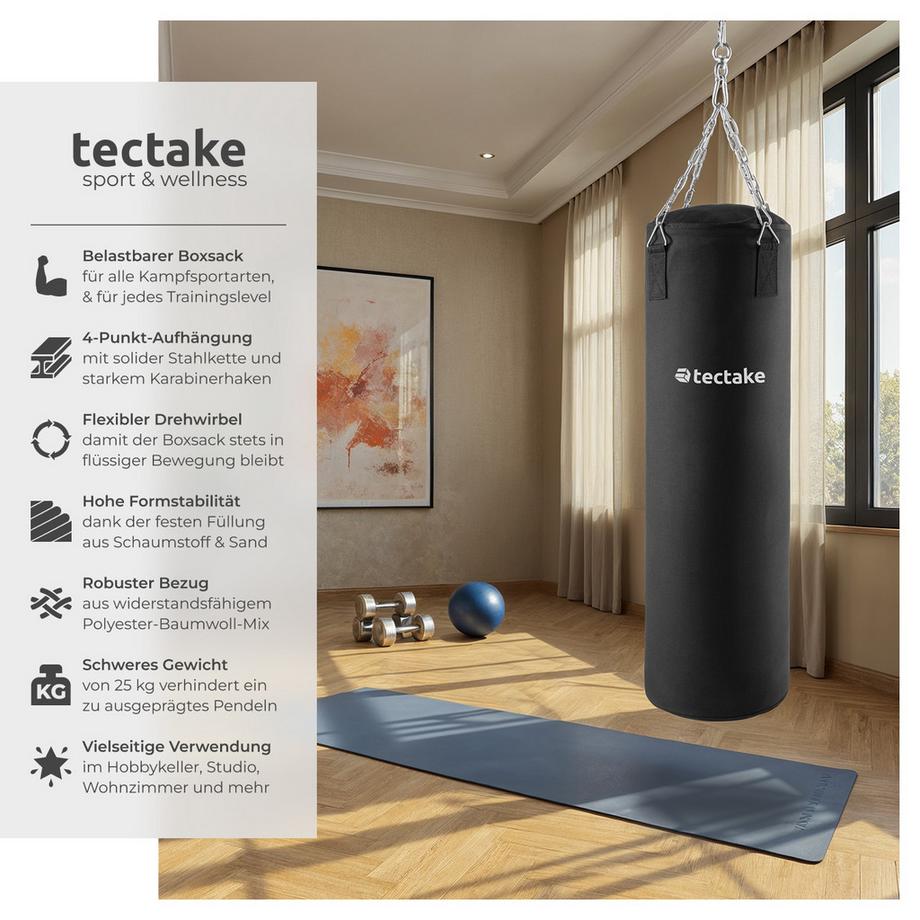 Tectake  Boxsack  gefüllt, hängend 25 kg 