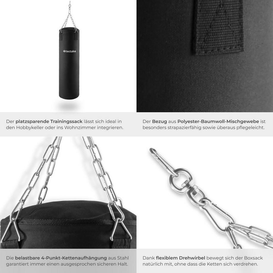 Tectake  Boxsack  gefüllt, hängend 25 kg 
