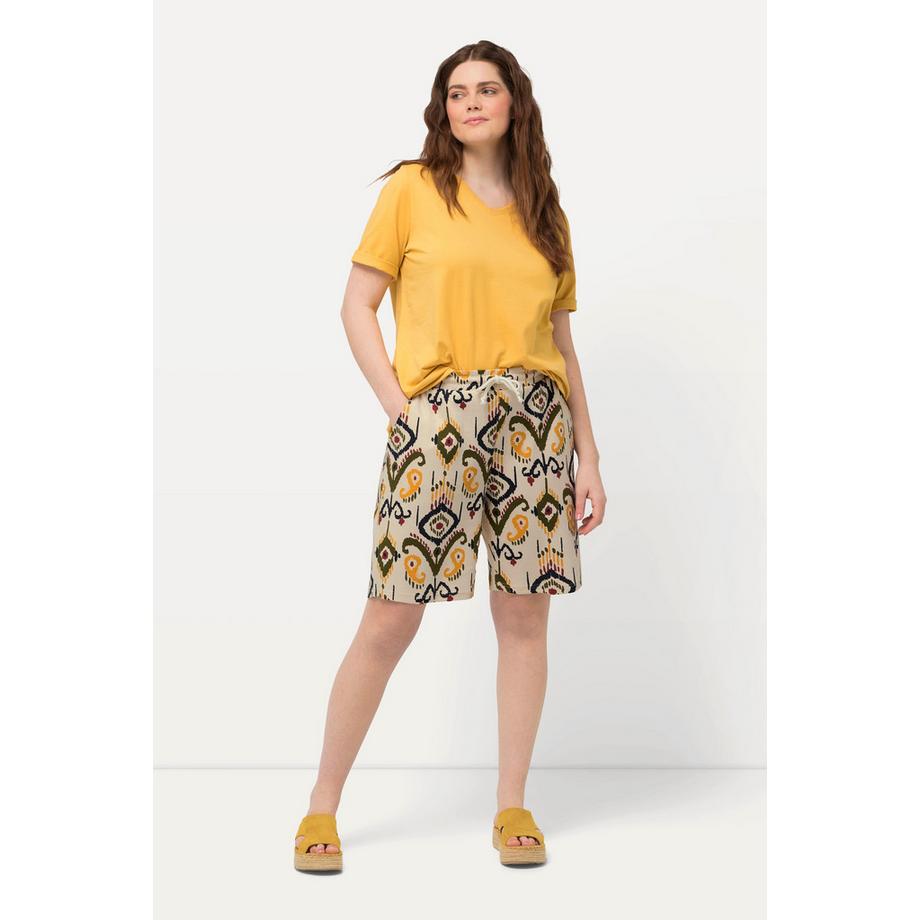 Ulla Popken Shorts di jersey gamba ampia cintura elastica  