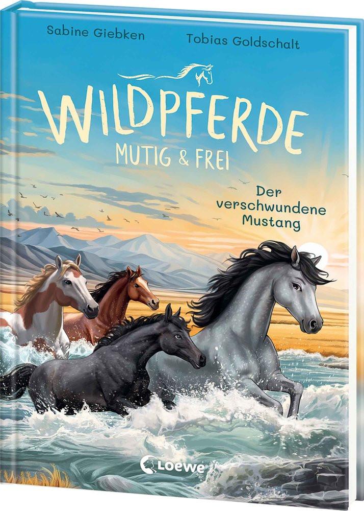 Wildpferde - mutig und frei (Band 4) - Der verschwundene Mustang Giebken, Sabine; Loewe Erstes Selberlesen (Hrsg.); Goldschalt, Tobias (Illustrationen) Copertina rigida 