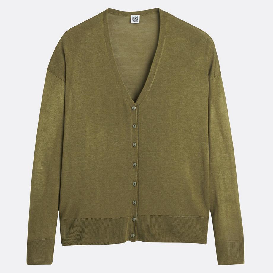 La Redoute Collections Feinstrickcardigan V-Ausschnitt Knopfverschluss  