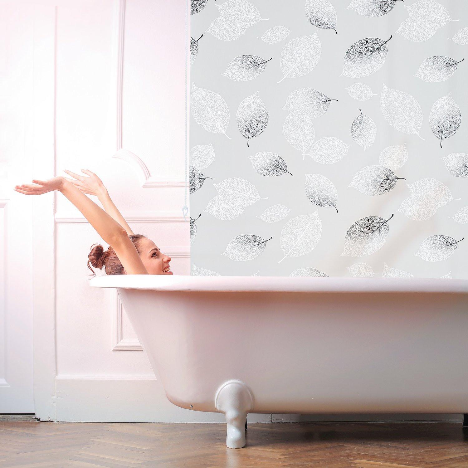 B2X Store enrouleur pour douche avec motif feuille  