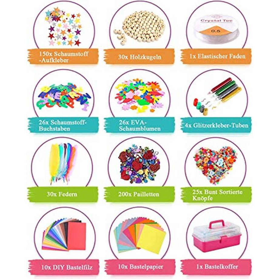 Activity-board  Bastelset für Kinder DIY Kunsthandwerk Bastelpapier Bastelmaterial Bastelbedarf Bastelkasten Scrapbooking 