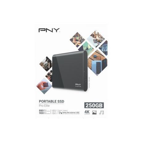 PNY  PNY Pro Elite USB 3.1 Gen 2 250GB PSD0CS2060-250-RB Type-C Portable SSD dark-grey 