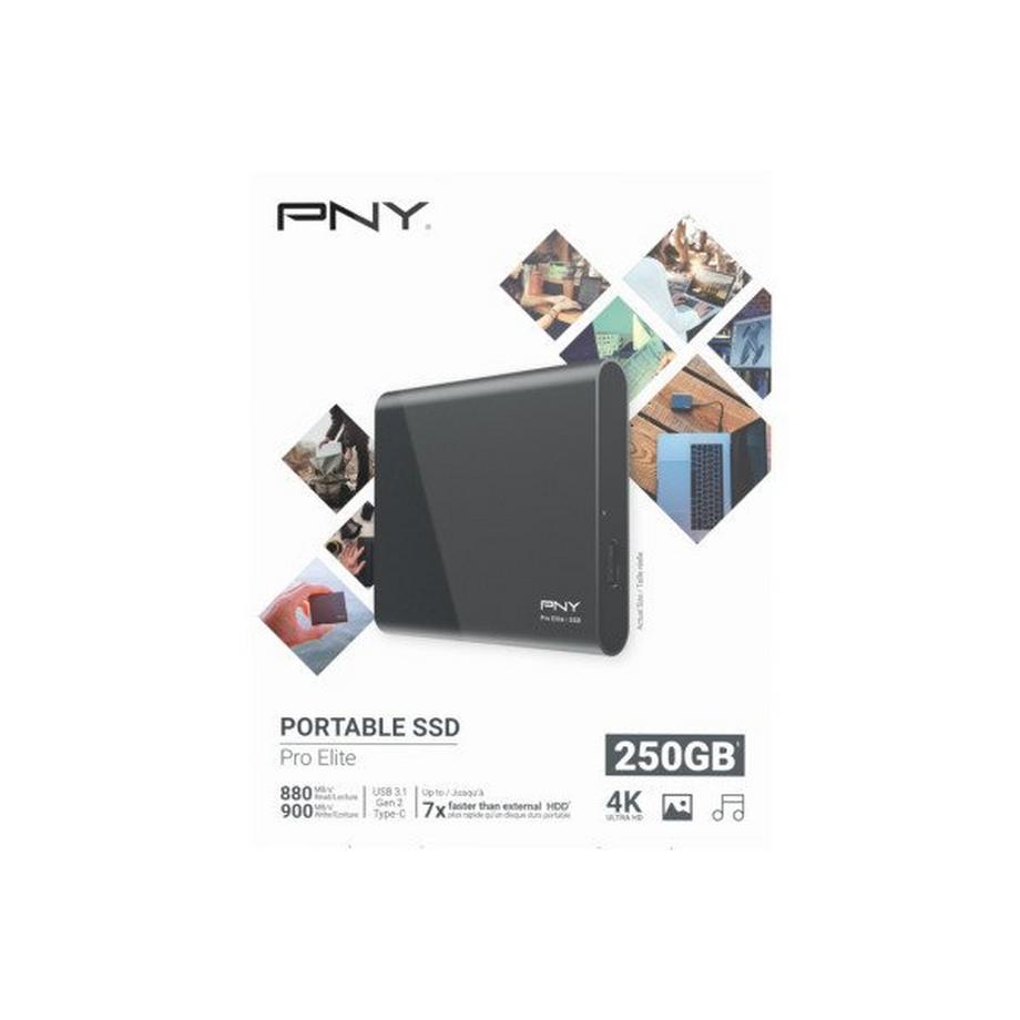 PNY Pro Elite USB 3.1 Gen 2 250GB PSD0CS2060-250-RB Type-C Portable SSD dark-grey