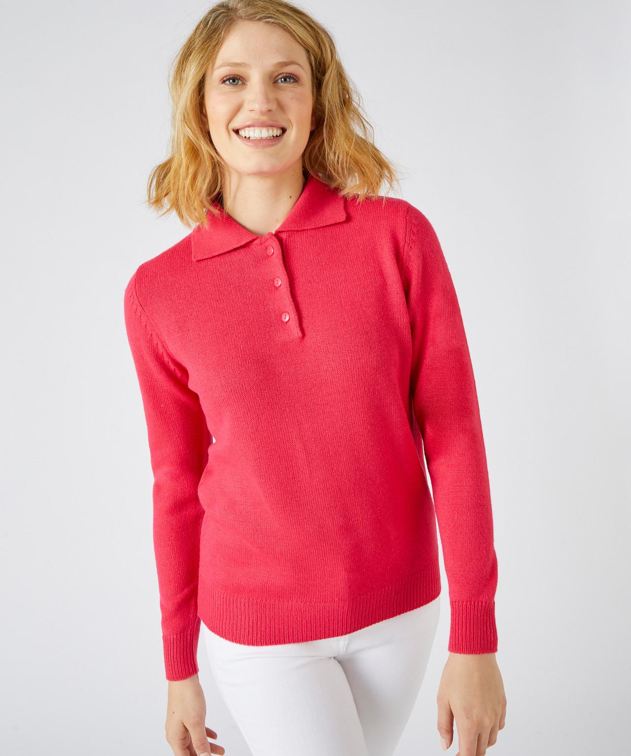 Damart  Pull col polo maille jersey souple. 