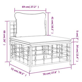 VidaXL Garten mittelsofa poly-rattan  