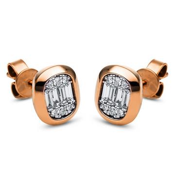 Ohrstecker 750/18K Rotgold Diamant 0.23ct.