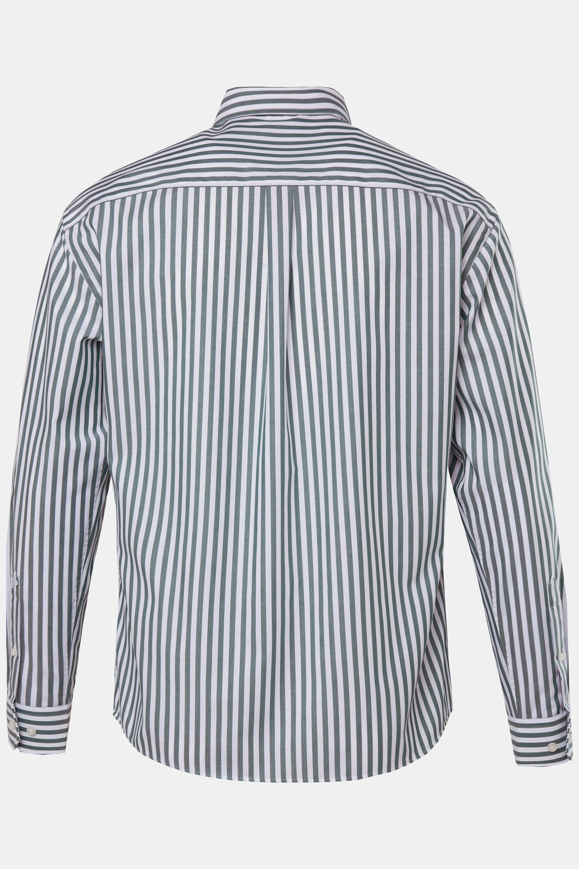 JP1880  Camicia da ufficio con righe, vestibilità moderna, finissaggio EasyCare, colletto button-down e maniche lunghe bottiglie verdi 