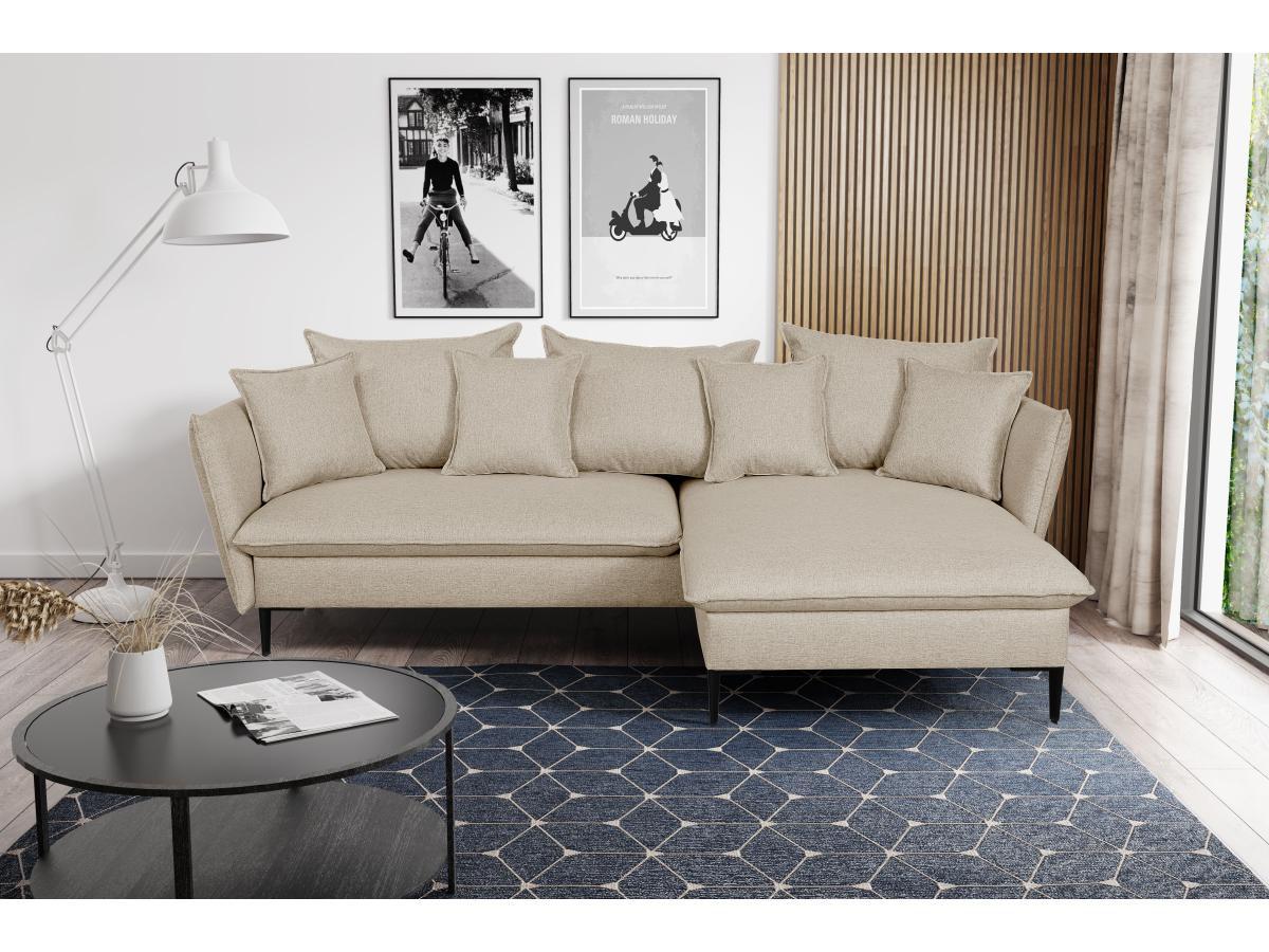 PASCAL MORABITO Canapé d'angle conible en tissu LAZARE de PASCAL MORABITO Angle droit  